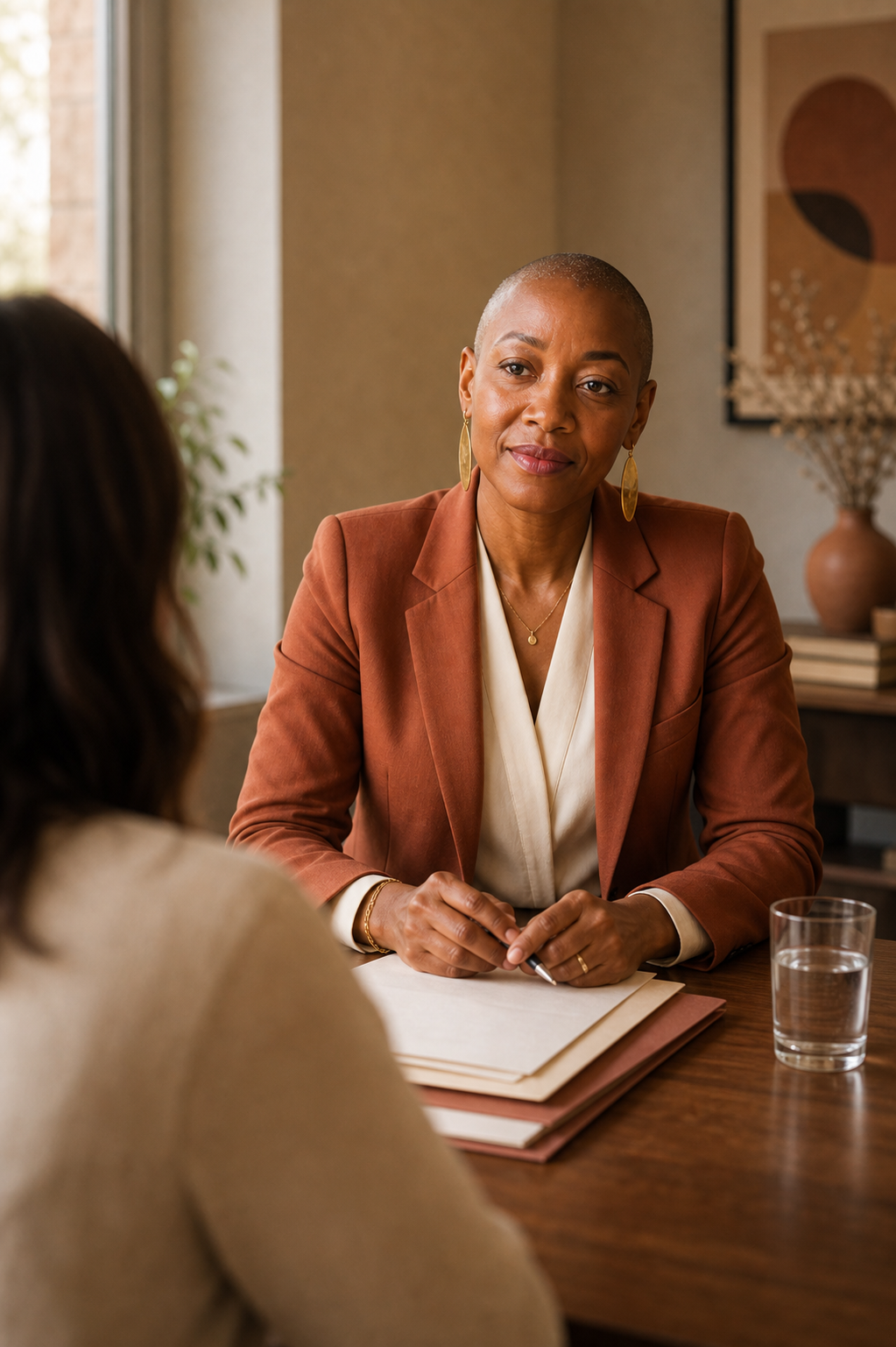 Martine Mamvibidila en consultation avec une cliente