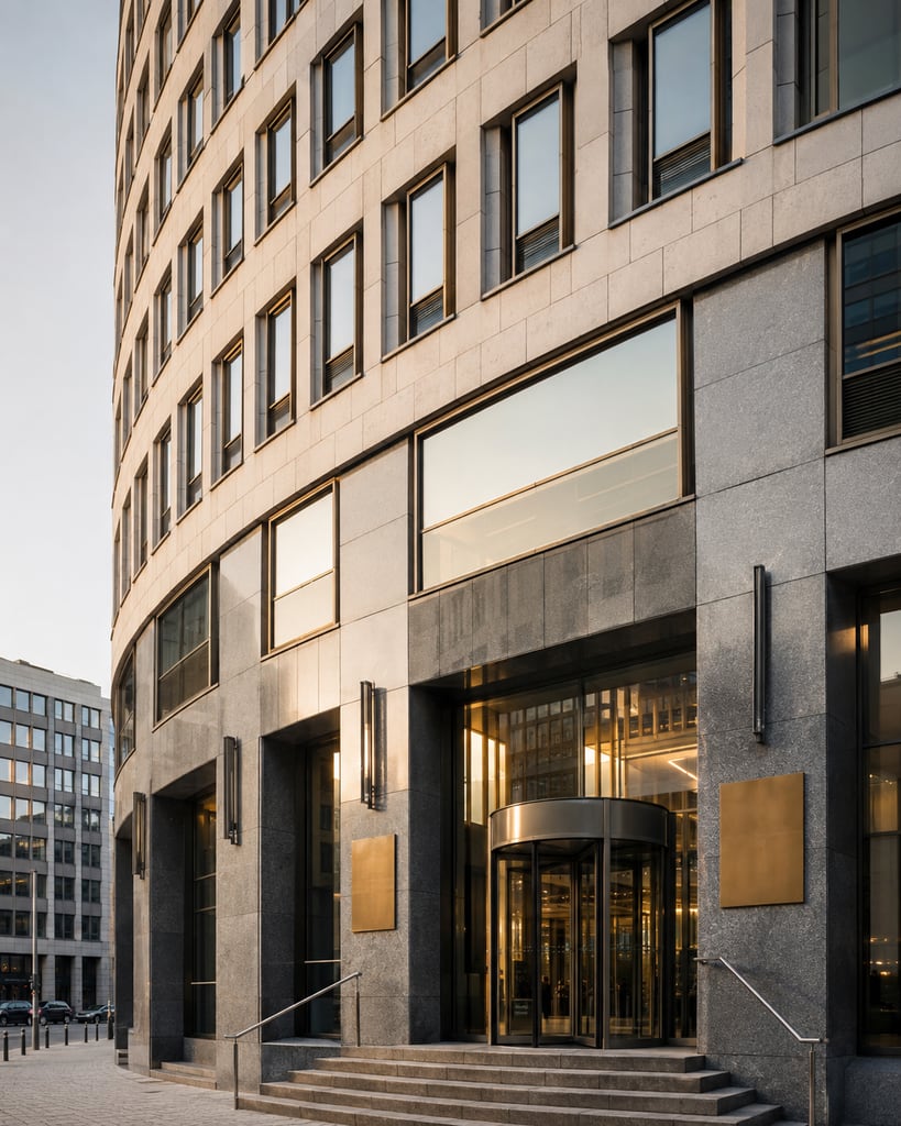 Entrée du bâtiment Montesquieu, siège du Tribunal de la famille de Bruxelles