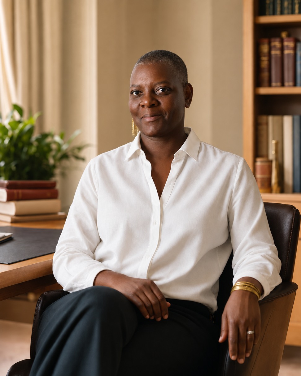 Martine Mamvibidila, avocate en droit de la famille, dans son cabinet